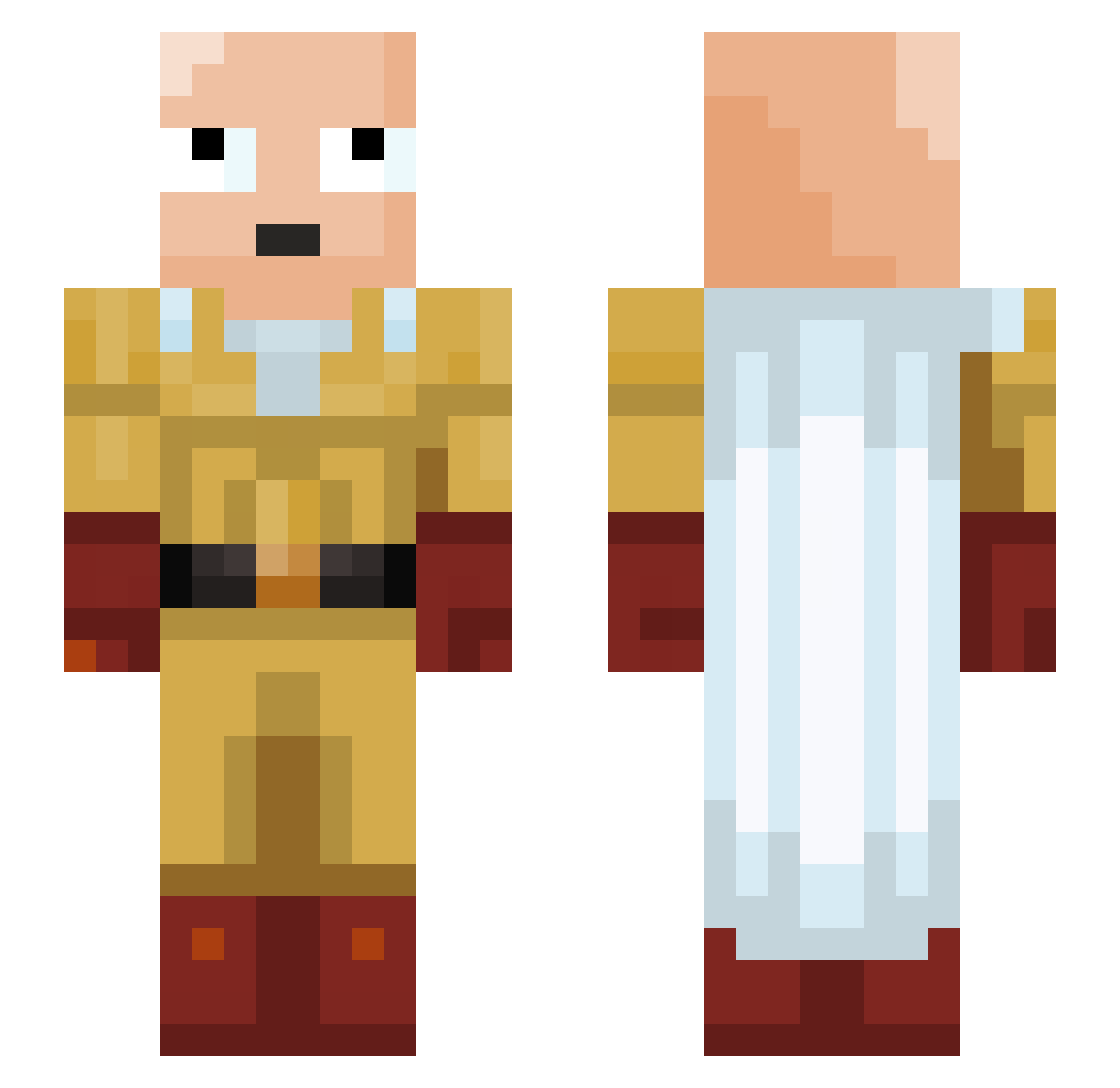 UnbreakableBox Minecraft skin, front and back view