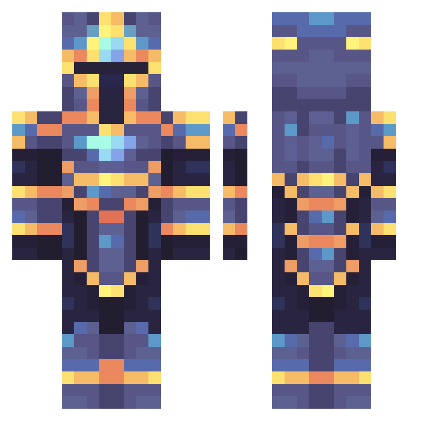sprinklepuffz Minecraft skin, front and back view