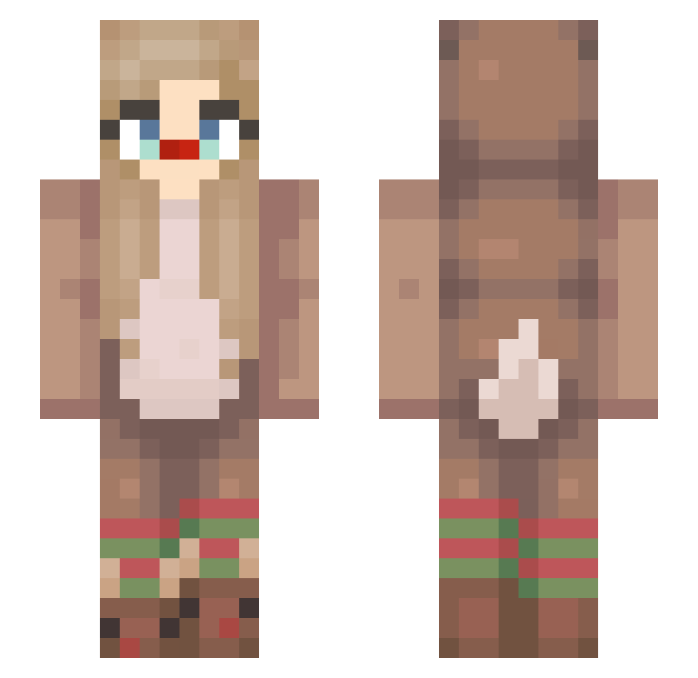 HelloLaia Minecraft skin, front and back view
