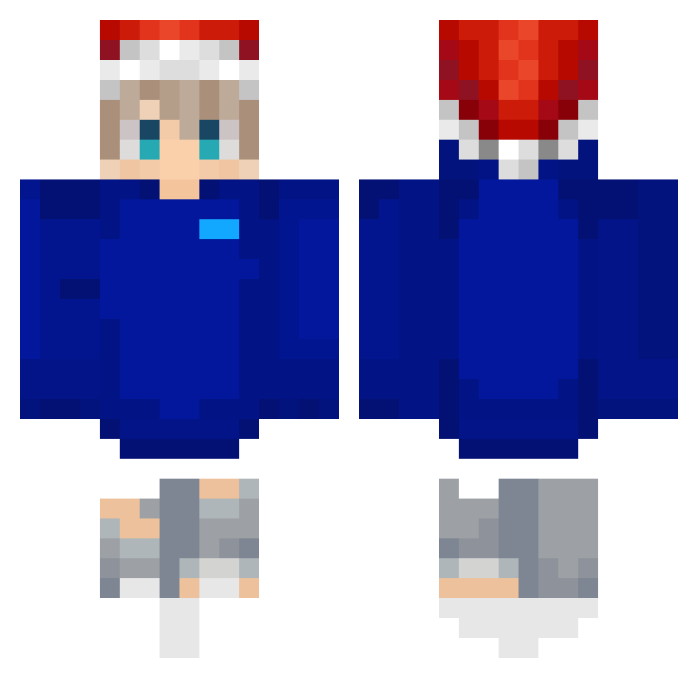 Failmc Minecraft skin, front and back view