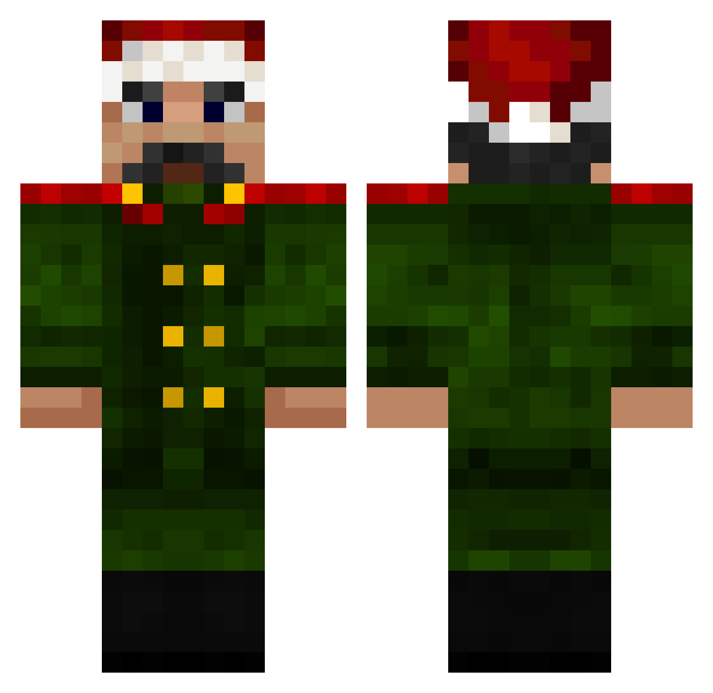 Morokonge Minecraft skin, front and back view