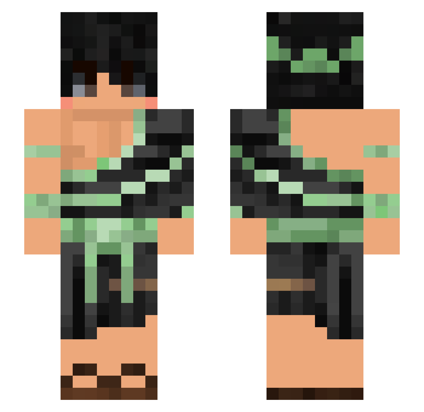 SilverItsMe Minecraft skin, front and back view