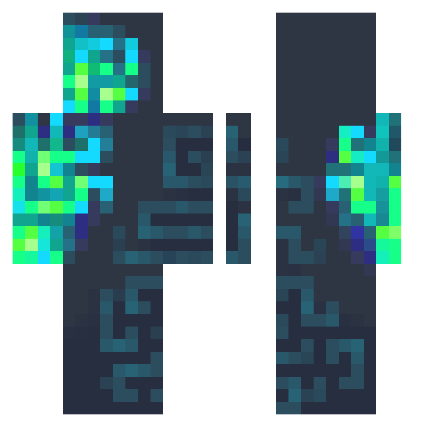 reeeeeal Minecraft skin, front and back view