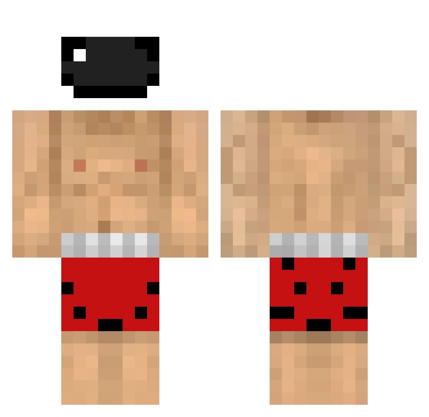 Blacklist Minecraft skin, front and back view