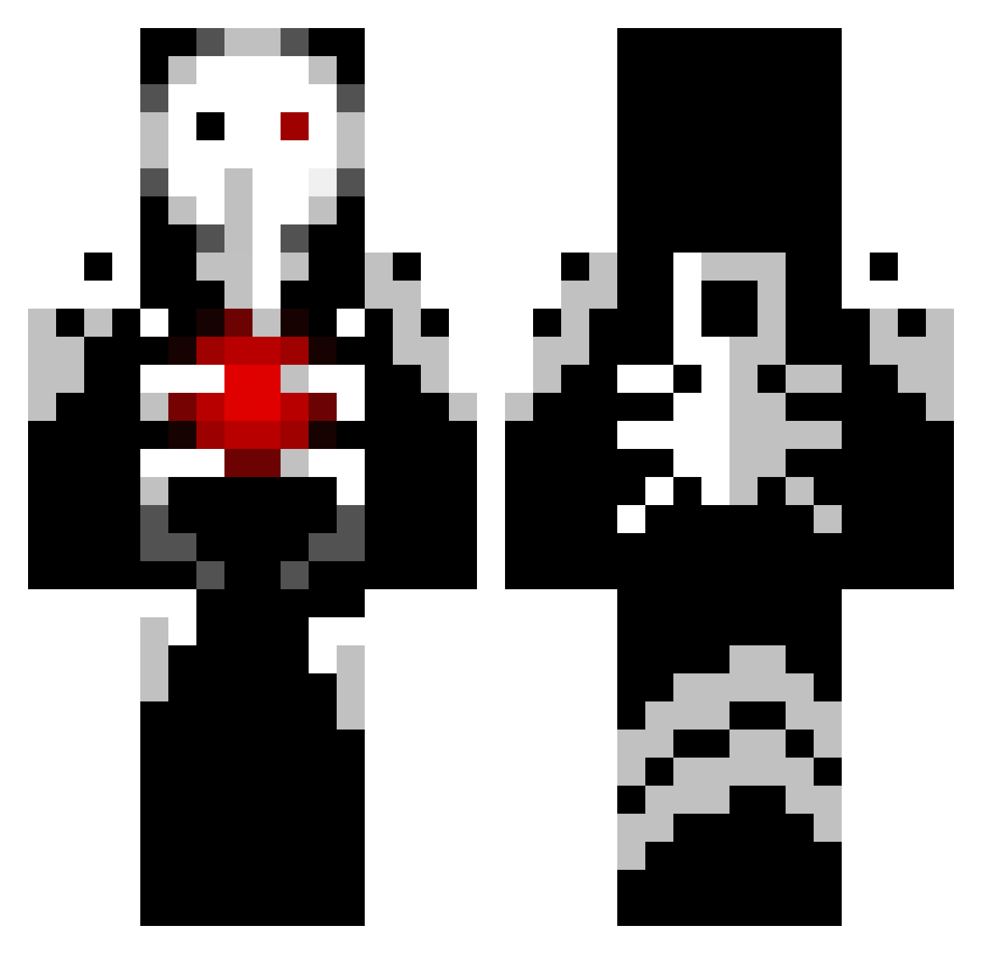 SCYT Minecraft skin, front and back view