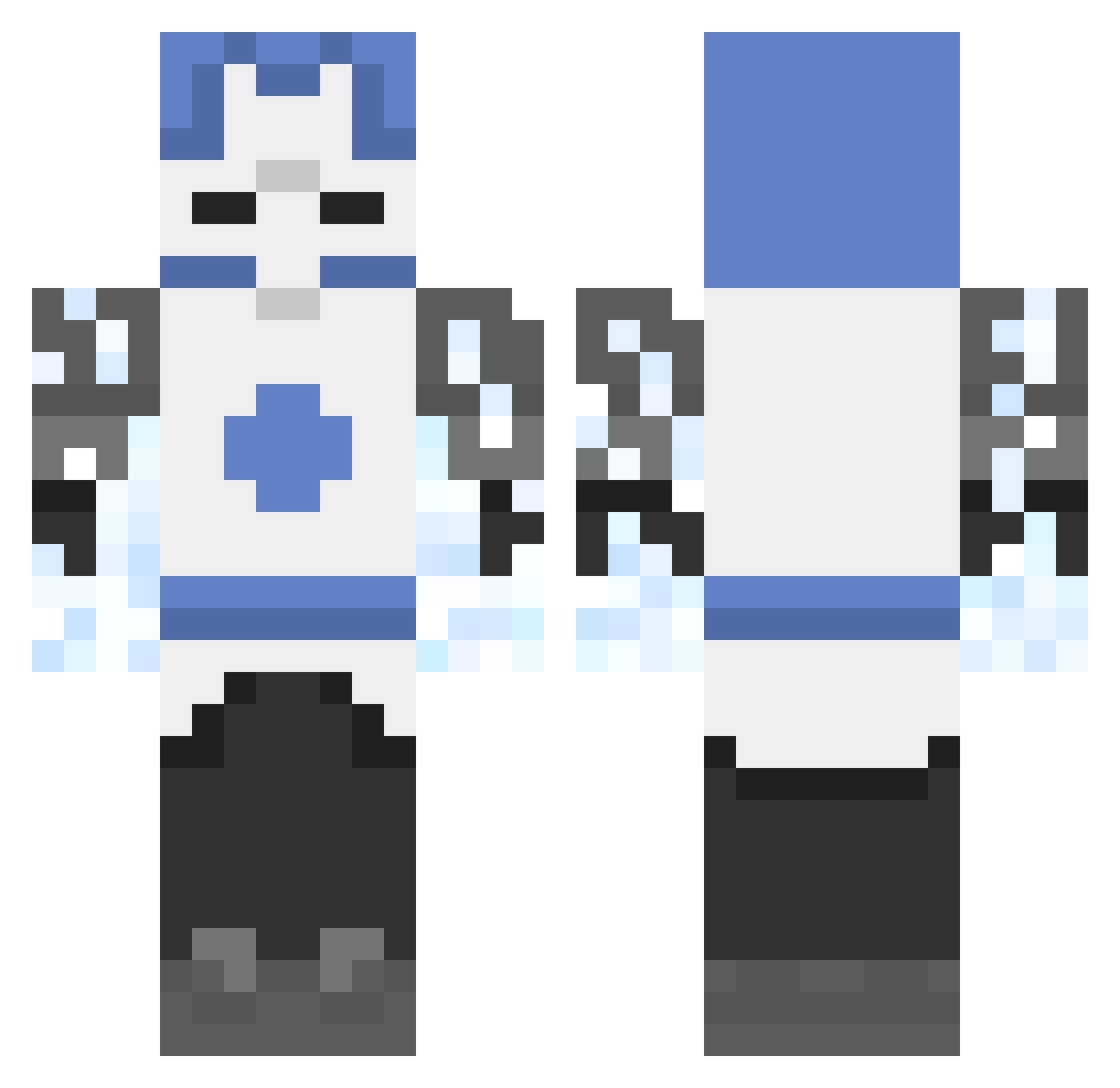 xN0va0 Minecraft skin, front and back view