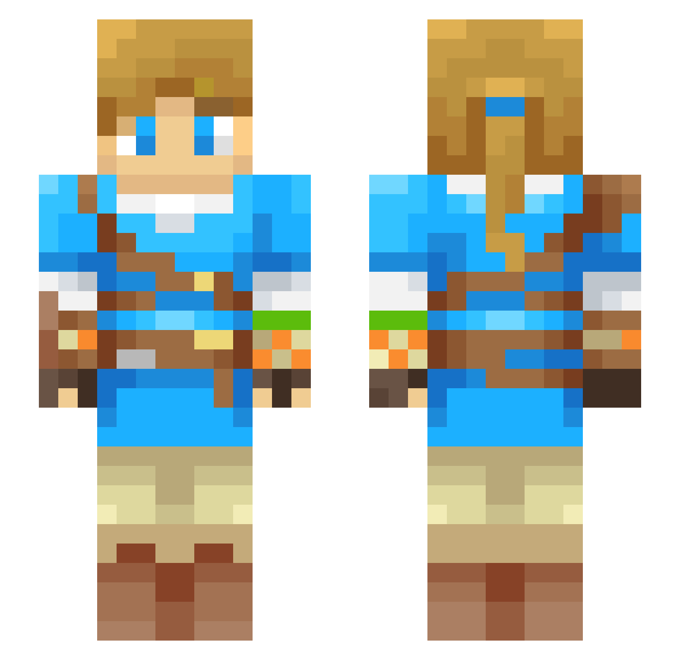 wutdafauk Minecraft skin, front and back view