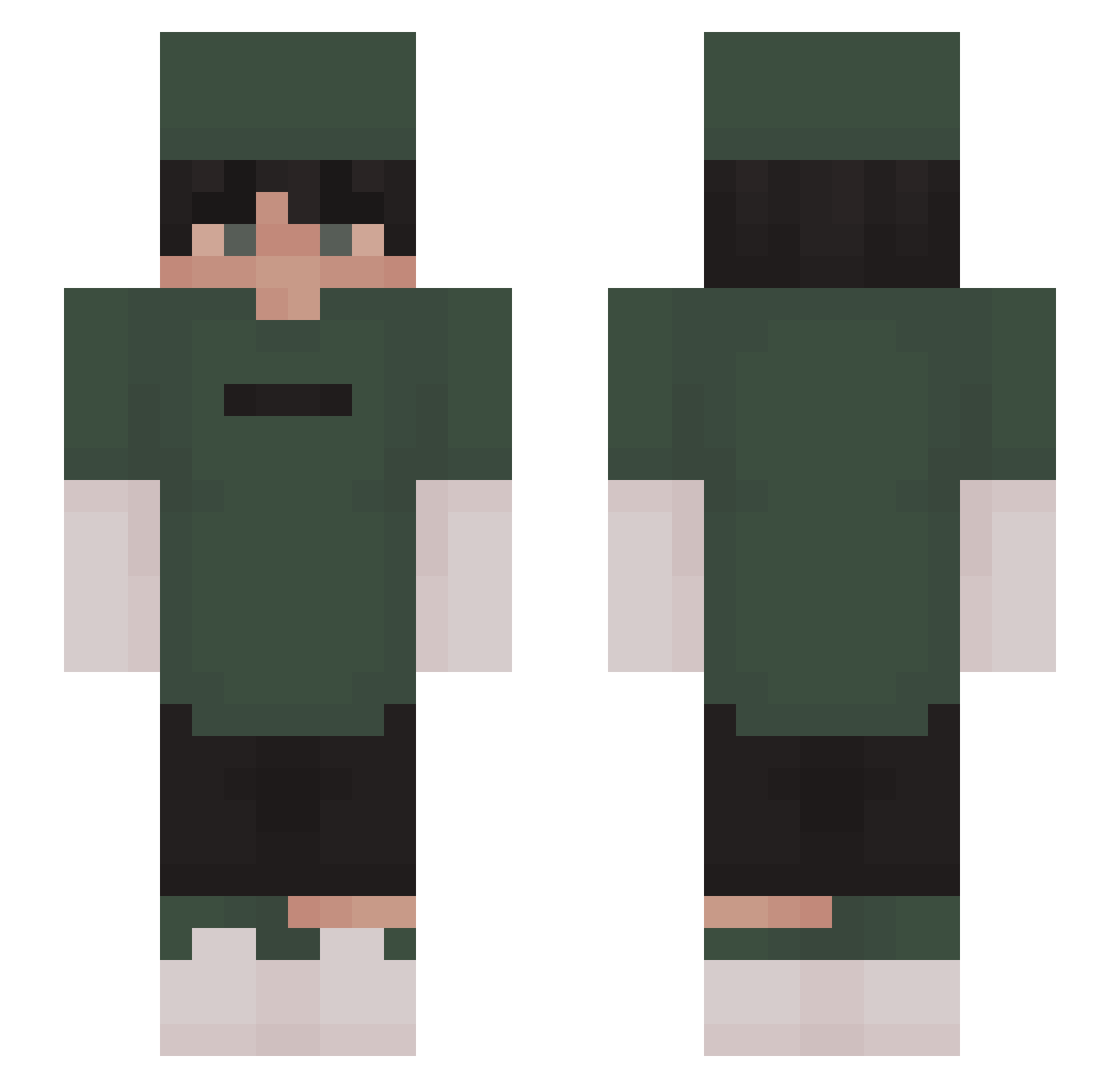Shapren Minecraft skin, front and back view