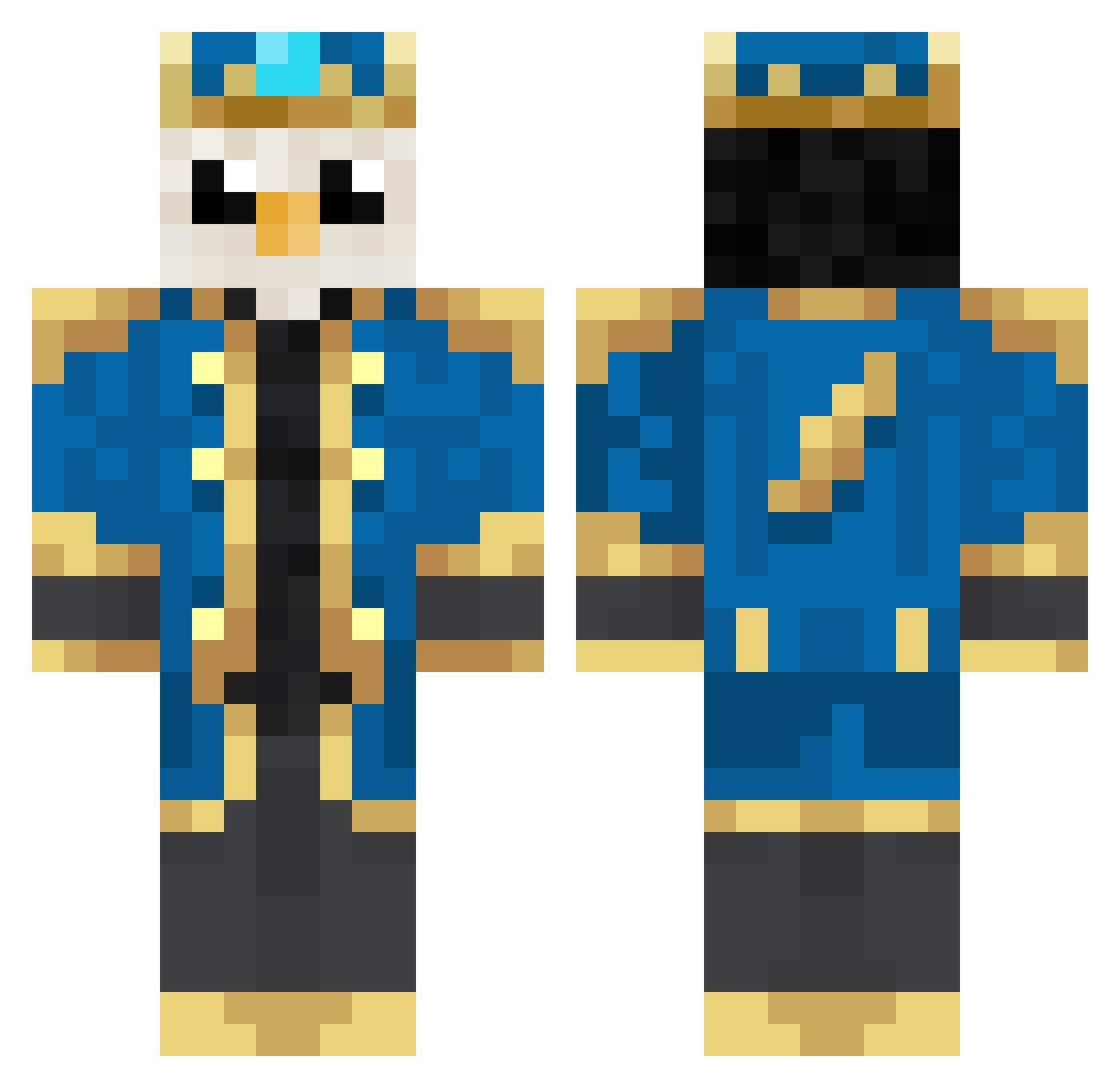 janrz Minecraft skin, front and back view