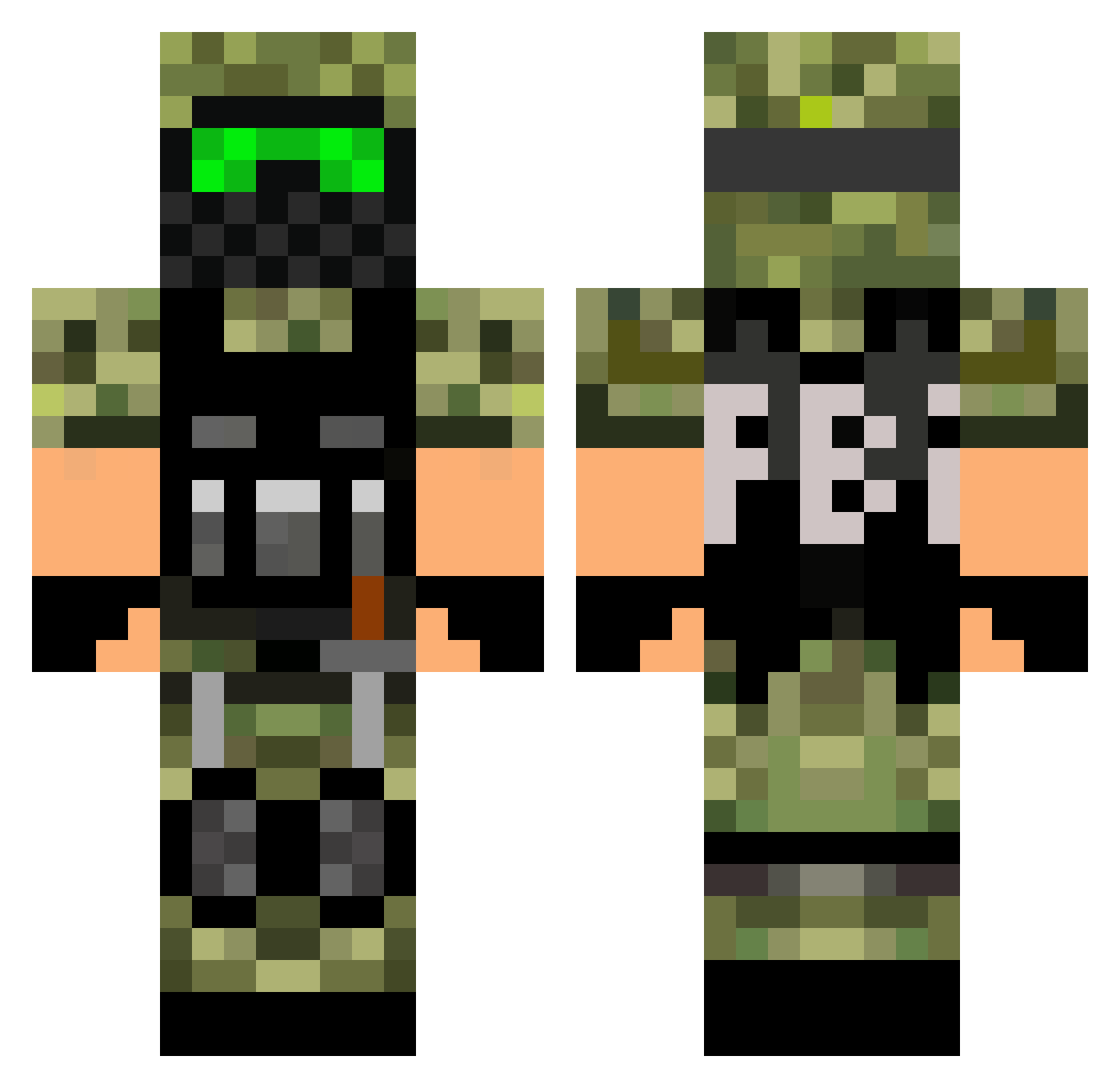 LeadStone Minecraft skin, front and back view