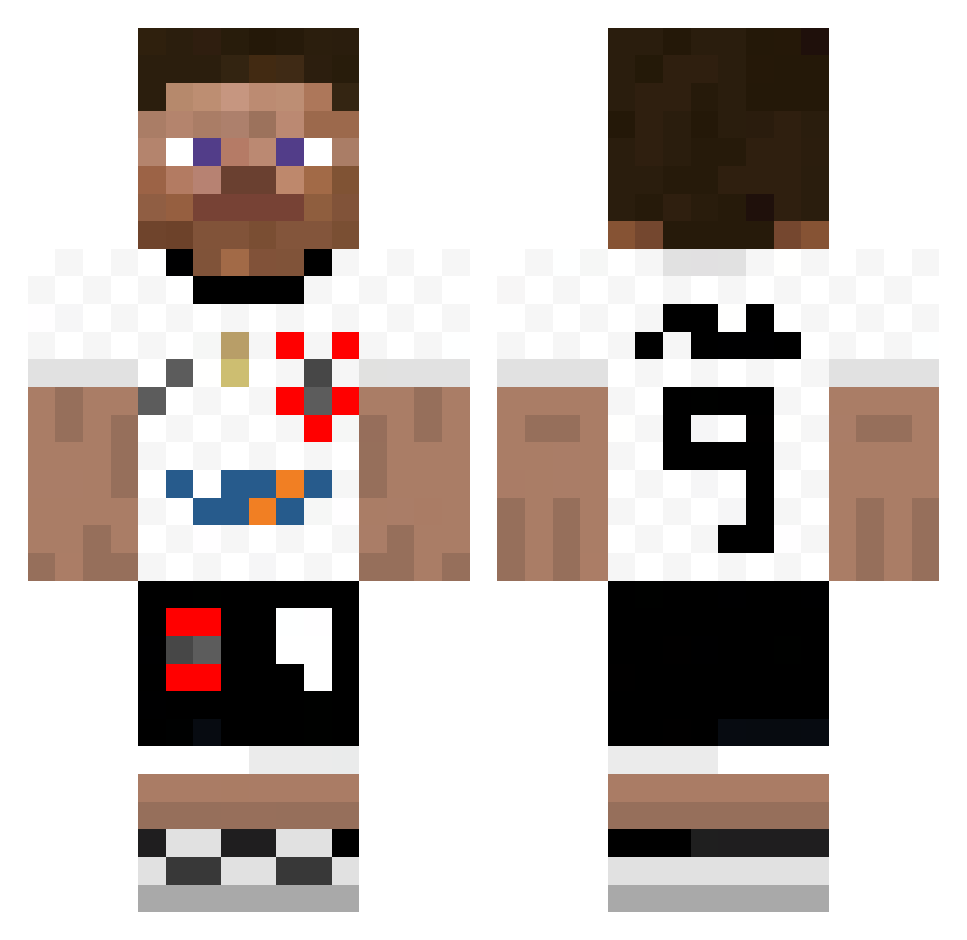Lozazaza Minecraft skin, front and back view