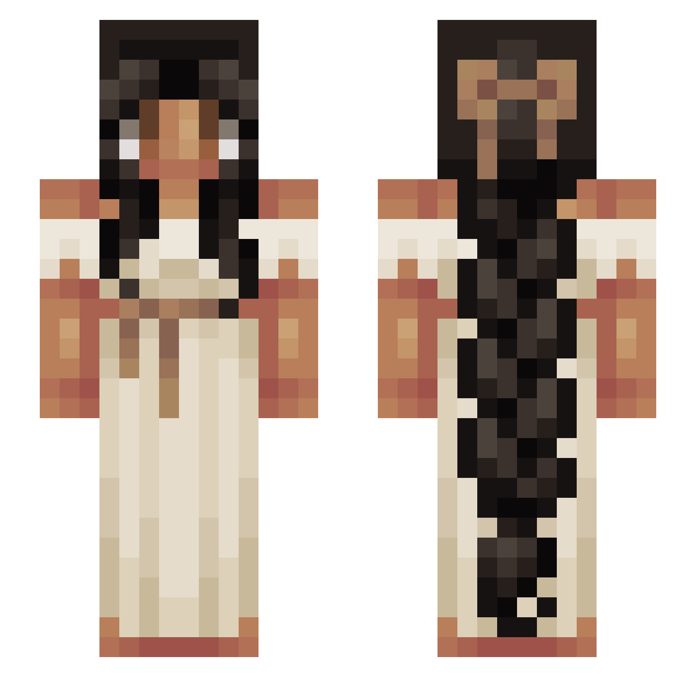 Worryingcurry Minecraft skin, front and back view