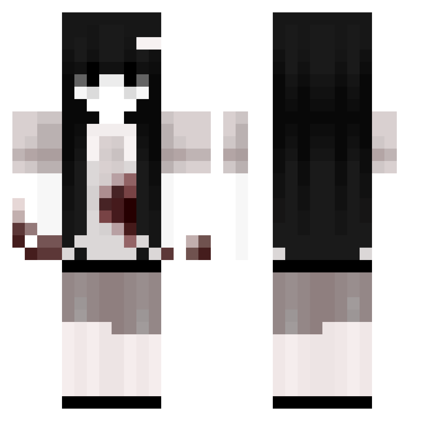 Mesophyl Minecraft skin, front and back view