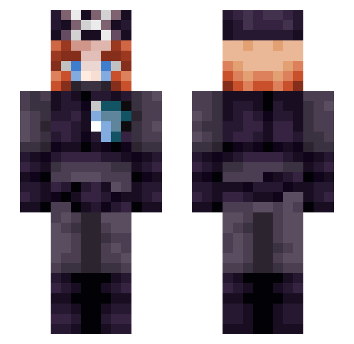 ThisPalote Minecraft skin, front and back view
