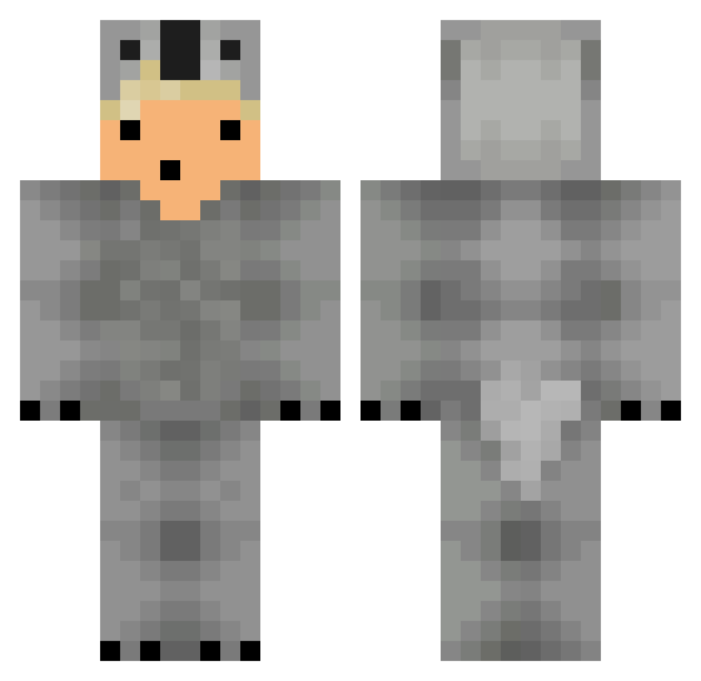 BigKoalaChan Minecraft skin, front and back view