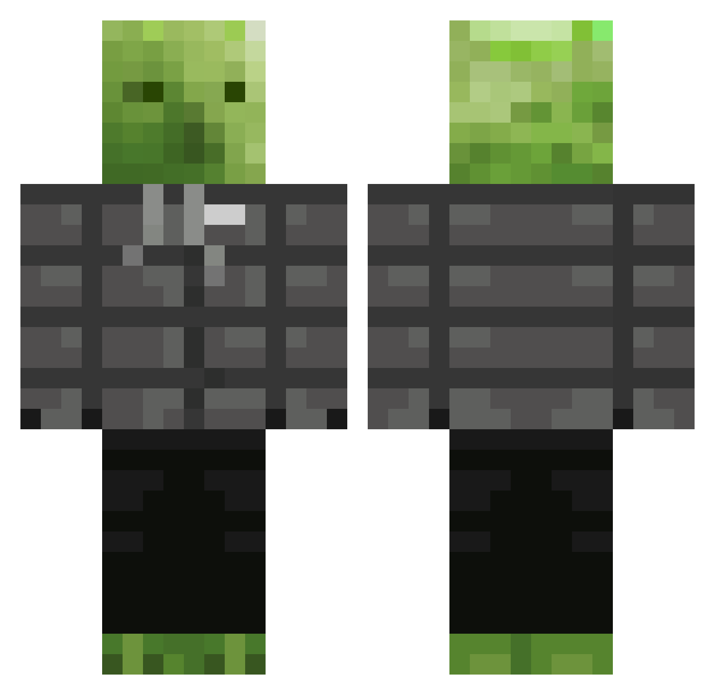 Appelkaas Minecraft skin, front and back view