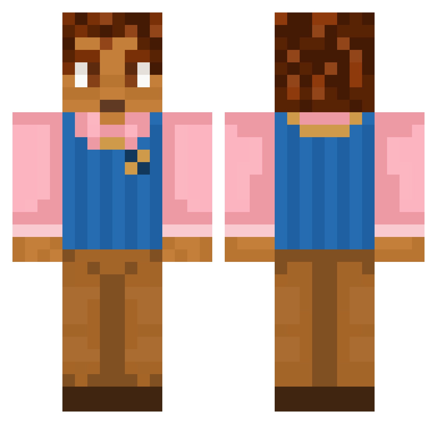 SteebyDeeby Minecraft skin, front and back view
