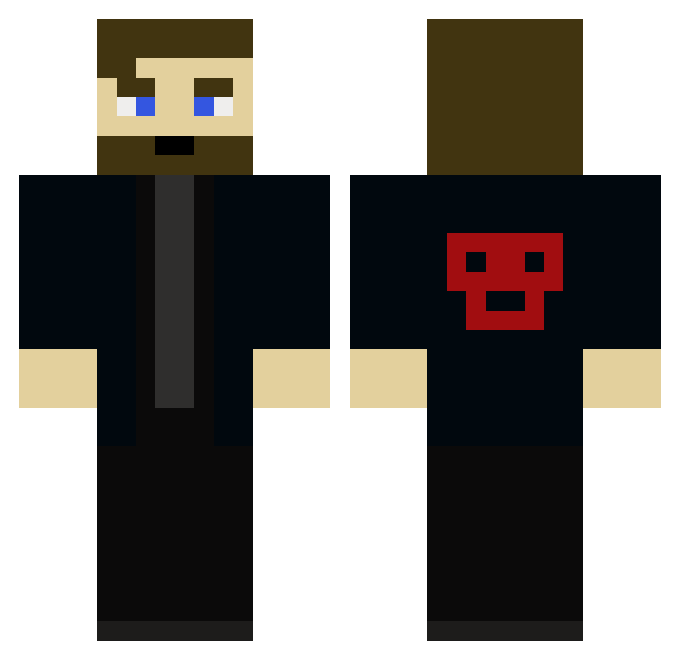 Parasictus Minecraft skin, front and back view