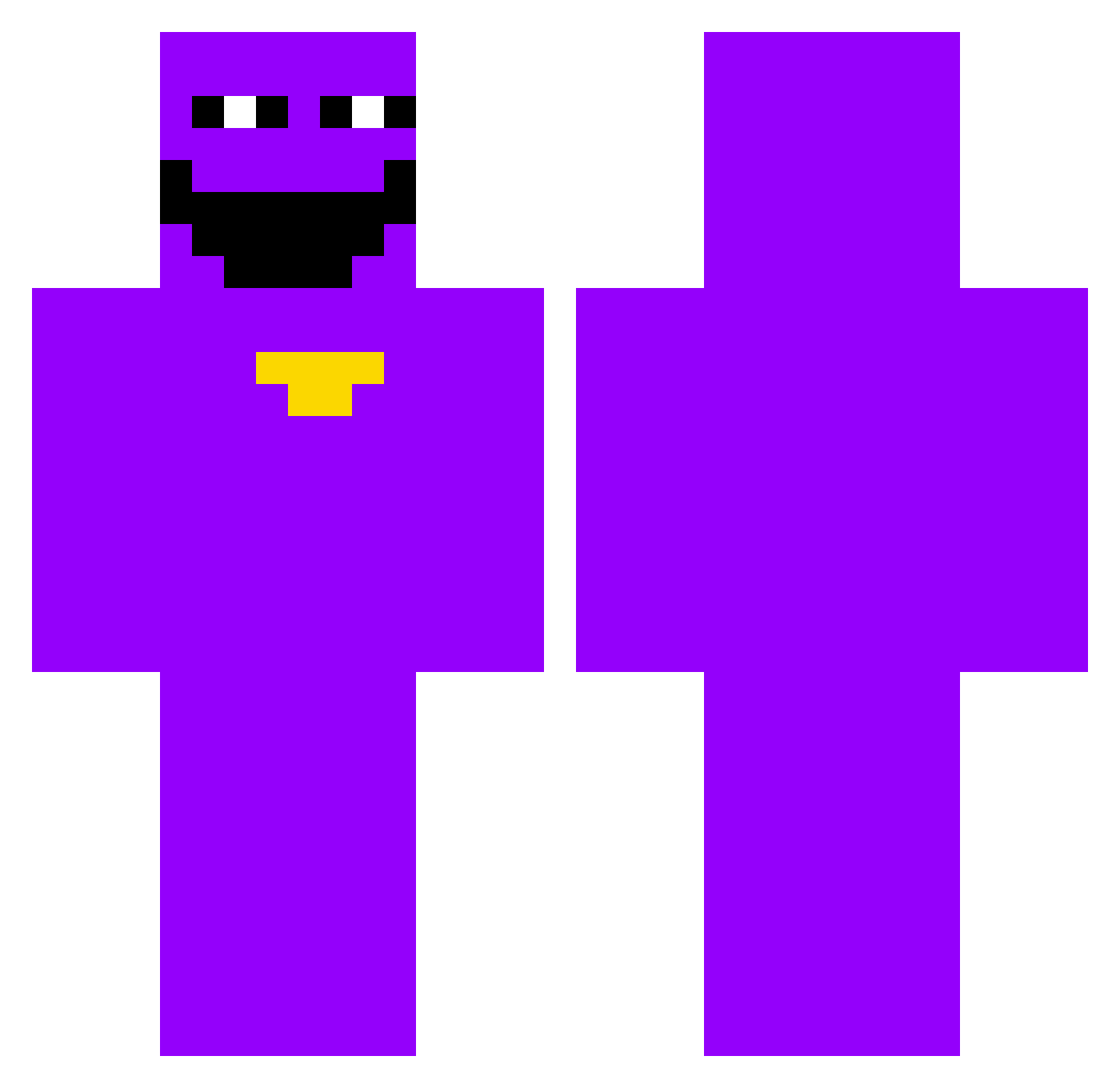 JREEDD Minecraft skin, front and back view
