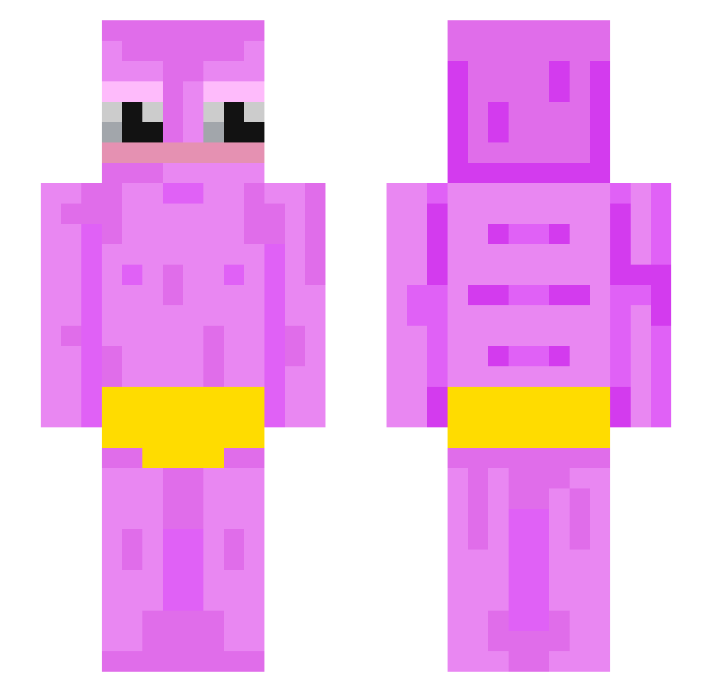 Vinterlaze Minecraft skin, front and back view