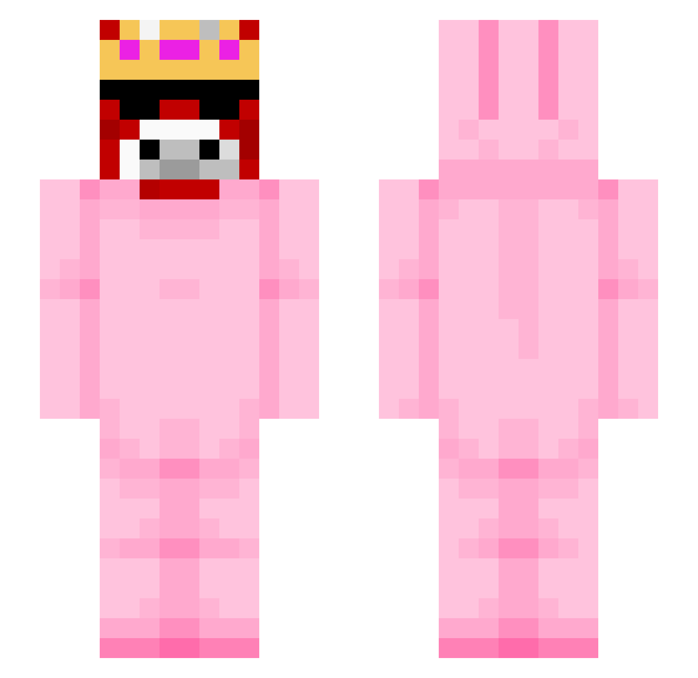 upply Minecraft skin, front and back view