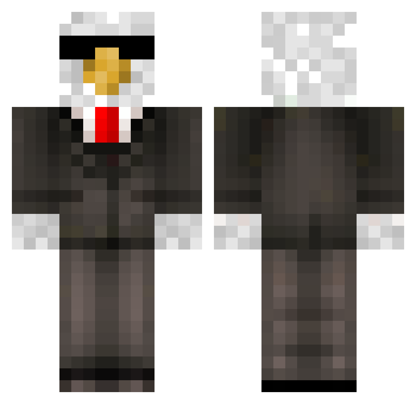 Ten18ten Minecraft skin, front and back view