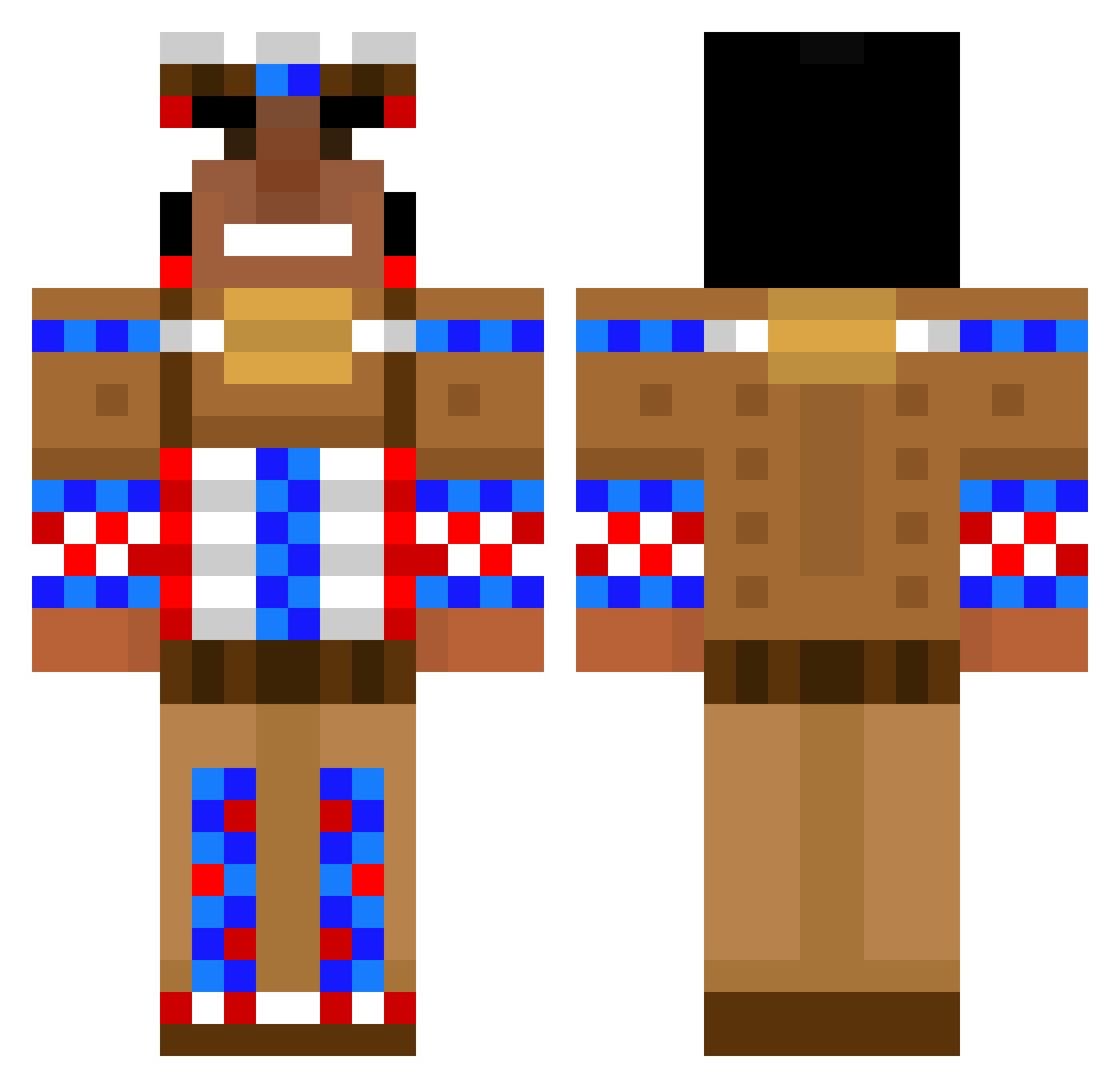 vental Minecraft skin, front and back view