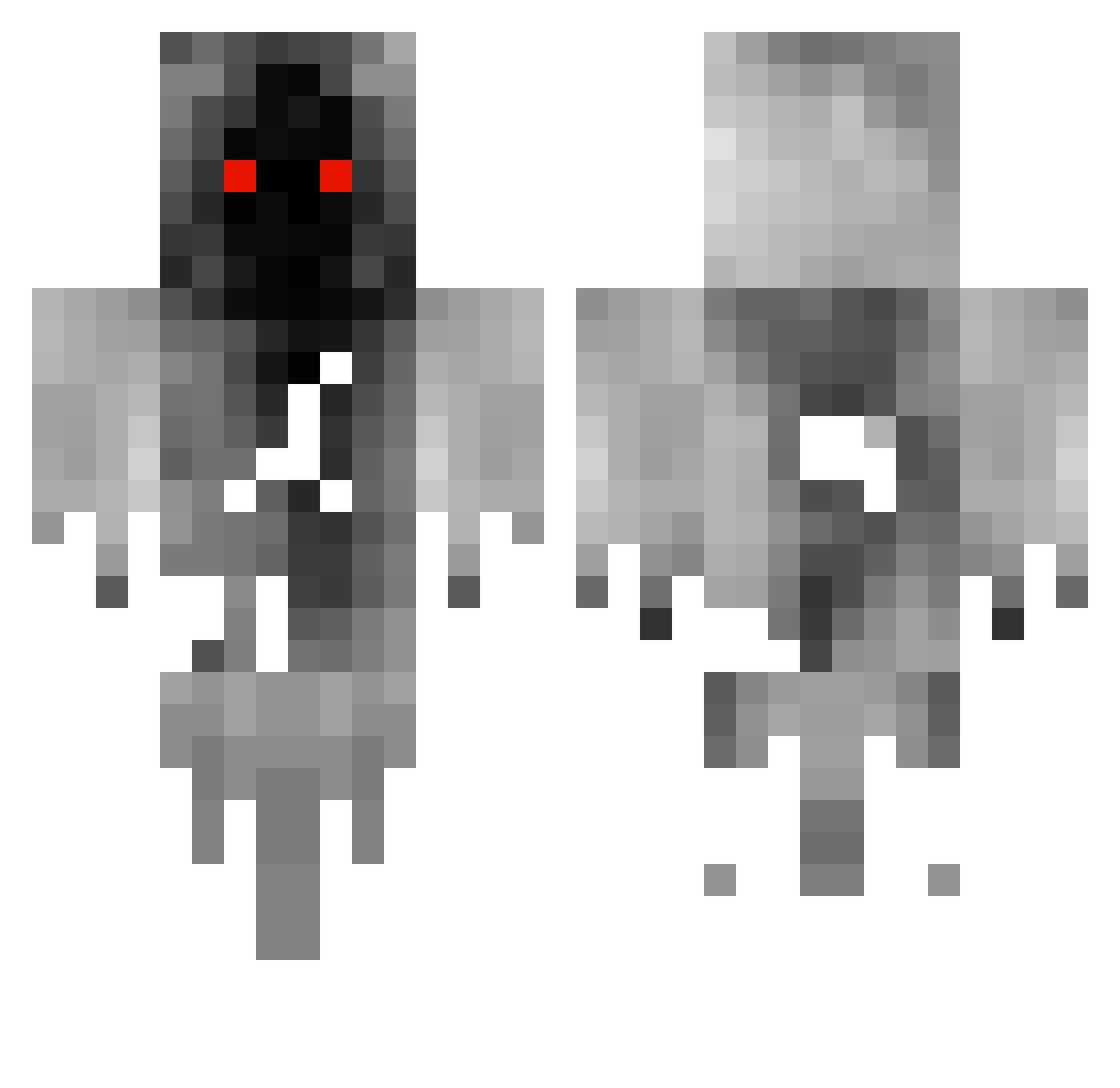 Braggers Minecraft skin, front and back view