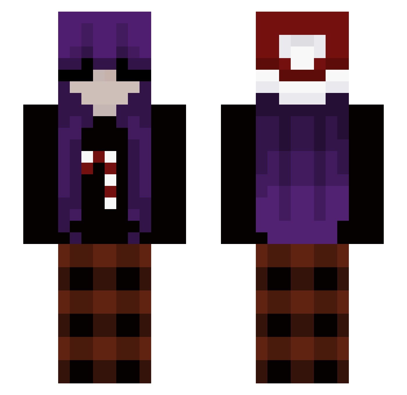 Terity Minecraft skin, front and back view