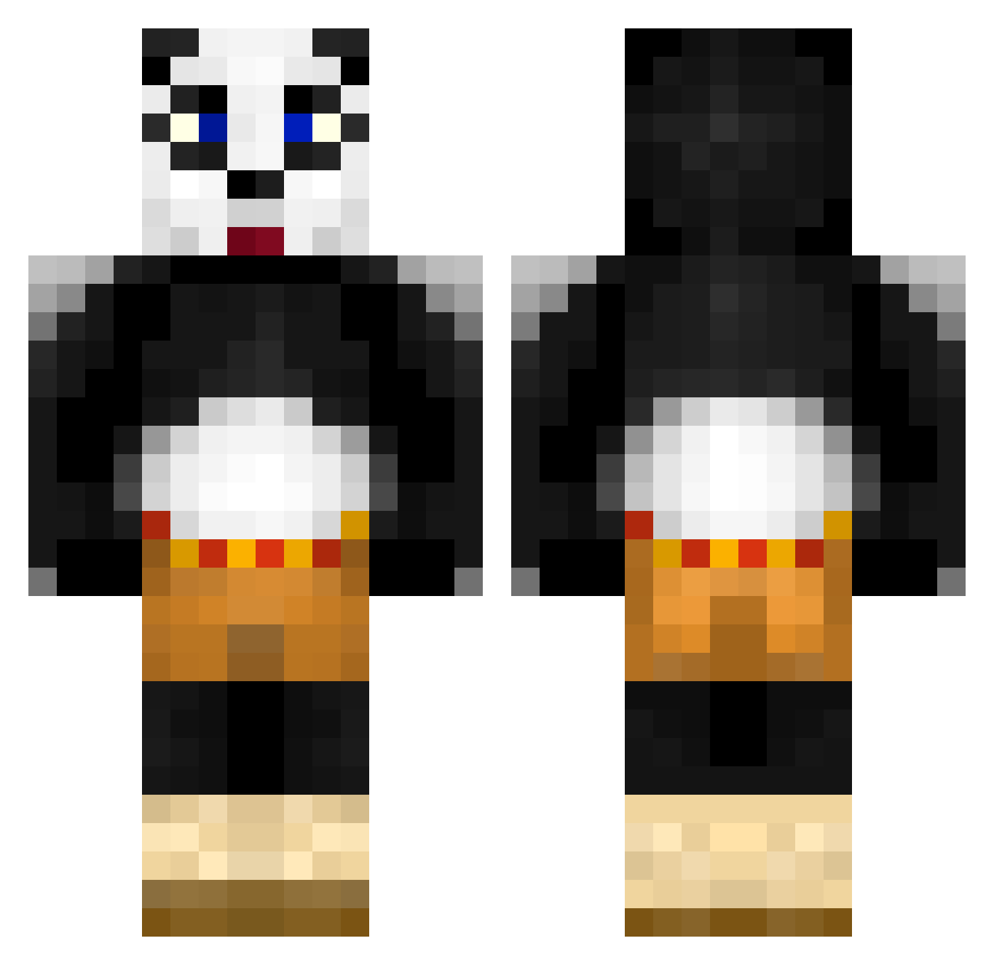 Dutch_Fighter_ Minecraft skin, front and back view