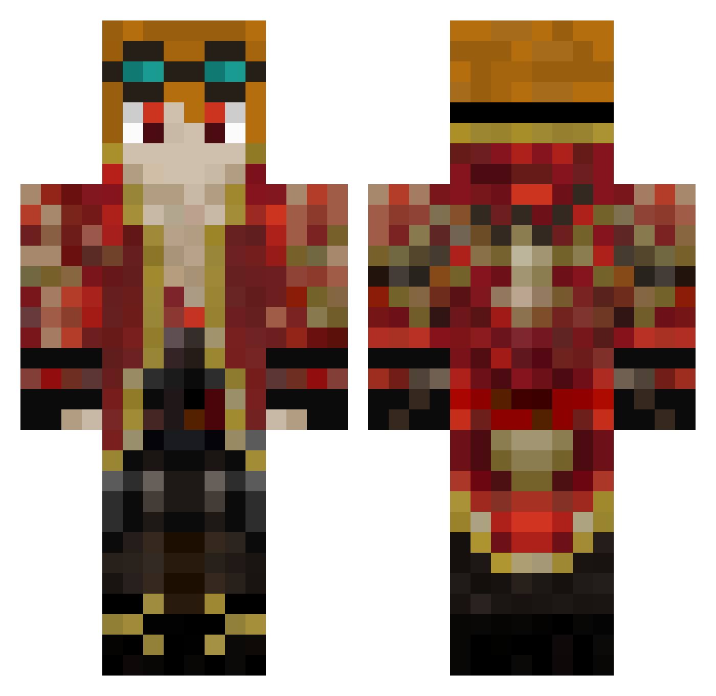 nossaaa Minecraft skin, front and back view