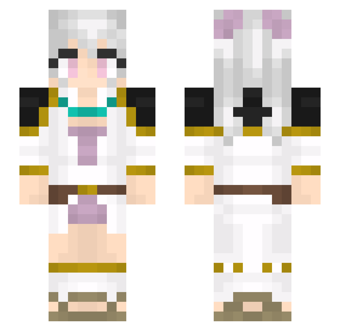 yumibunie Minecraft skin, front and back view
