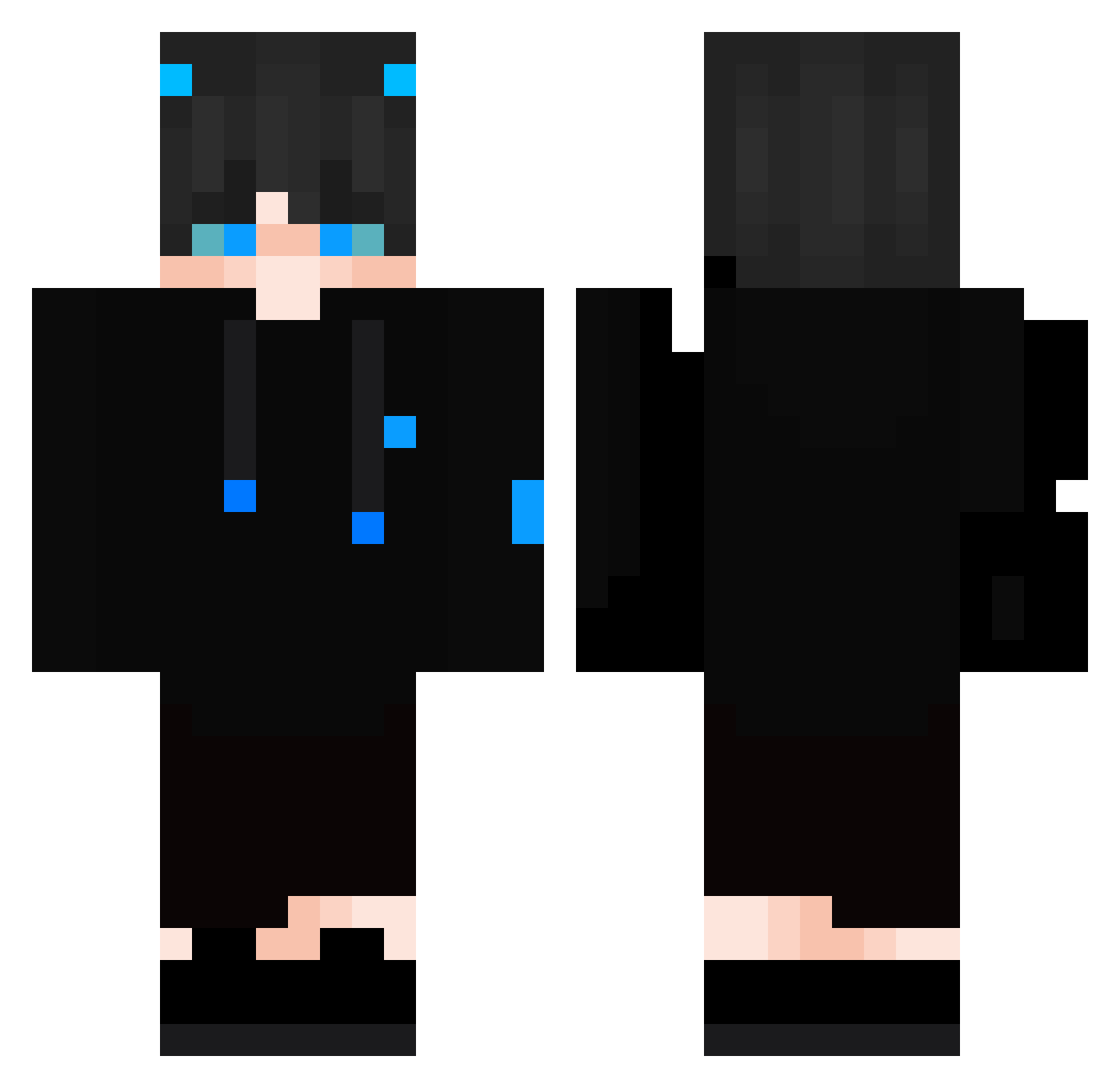 Chouab93 Minecraft skin, front and back view