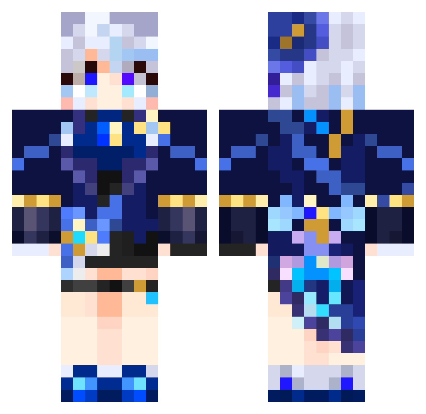 yakbaysadasad Minecraft skin, front and back view