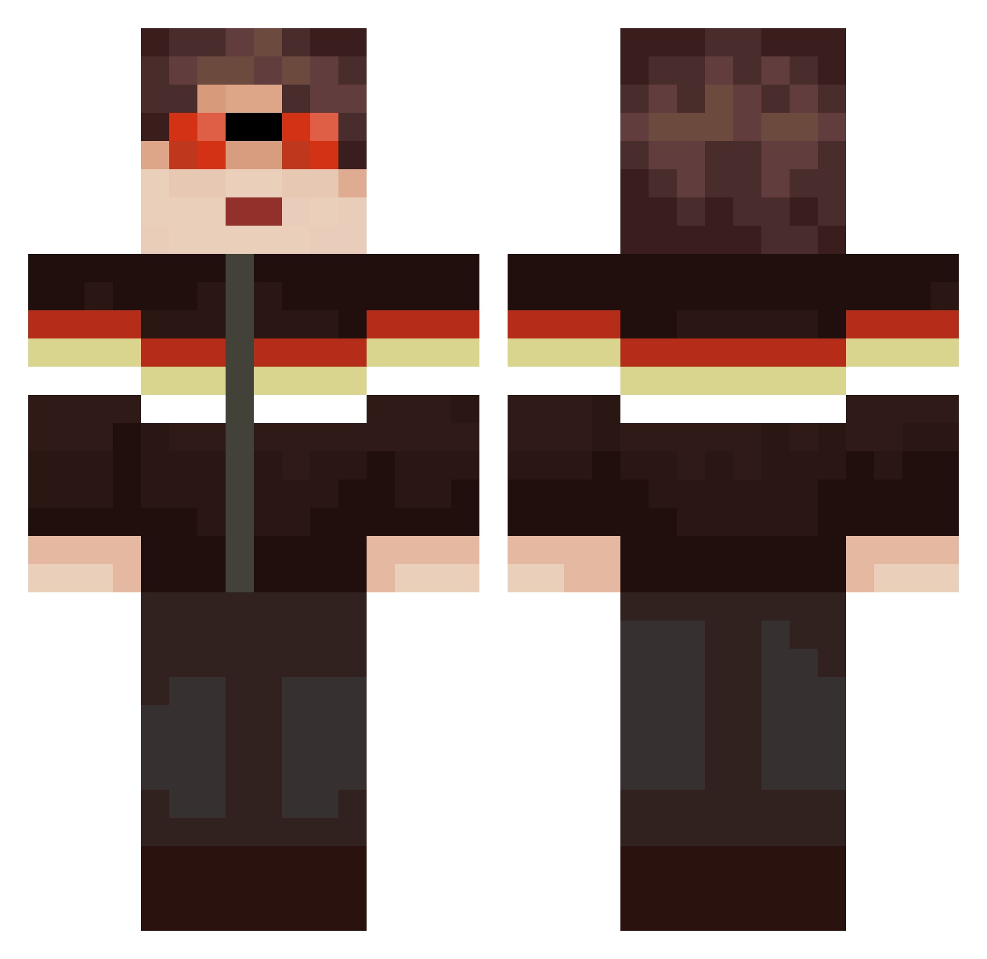 Cheeray Minecraft skin, front and back view