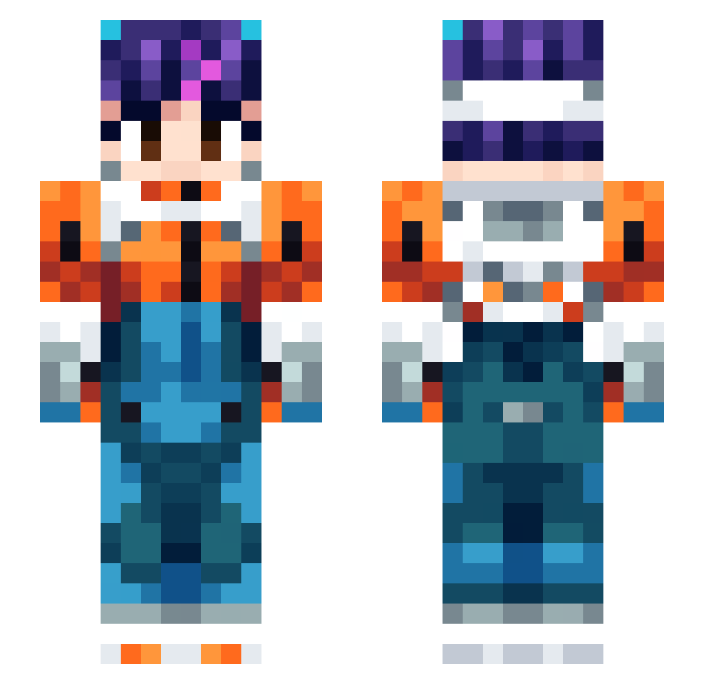 talkingtom Minecraft skin, front and back view