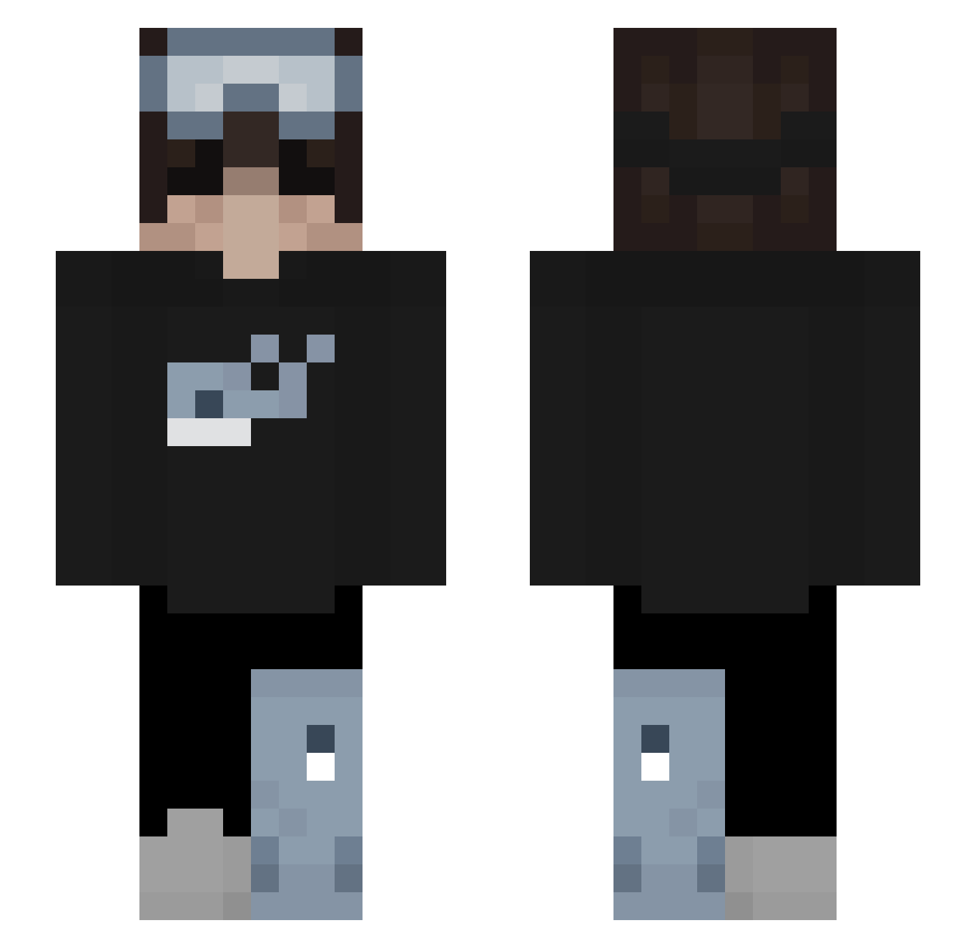 PercyNL Minecraft skin, front and back view