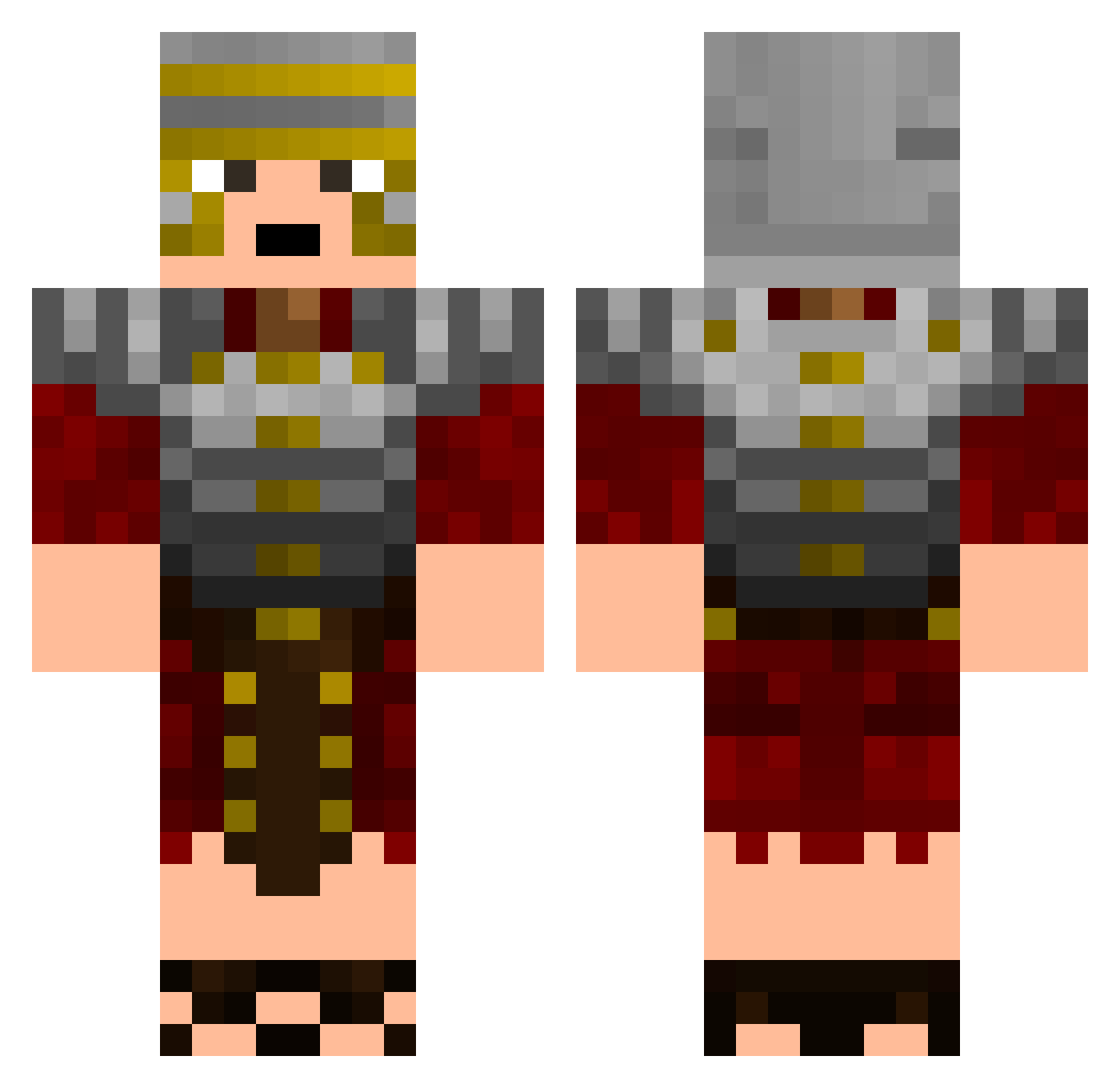 Gimgalf Minecraft skin, front and back view