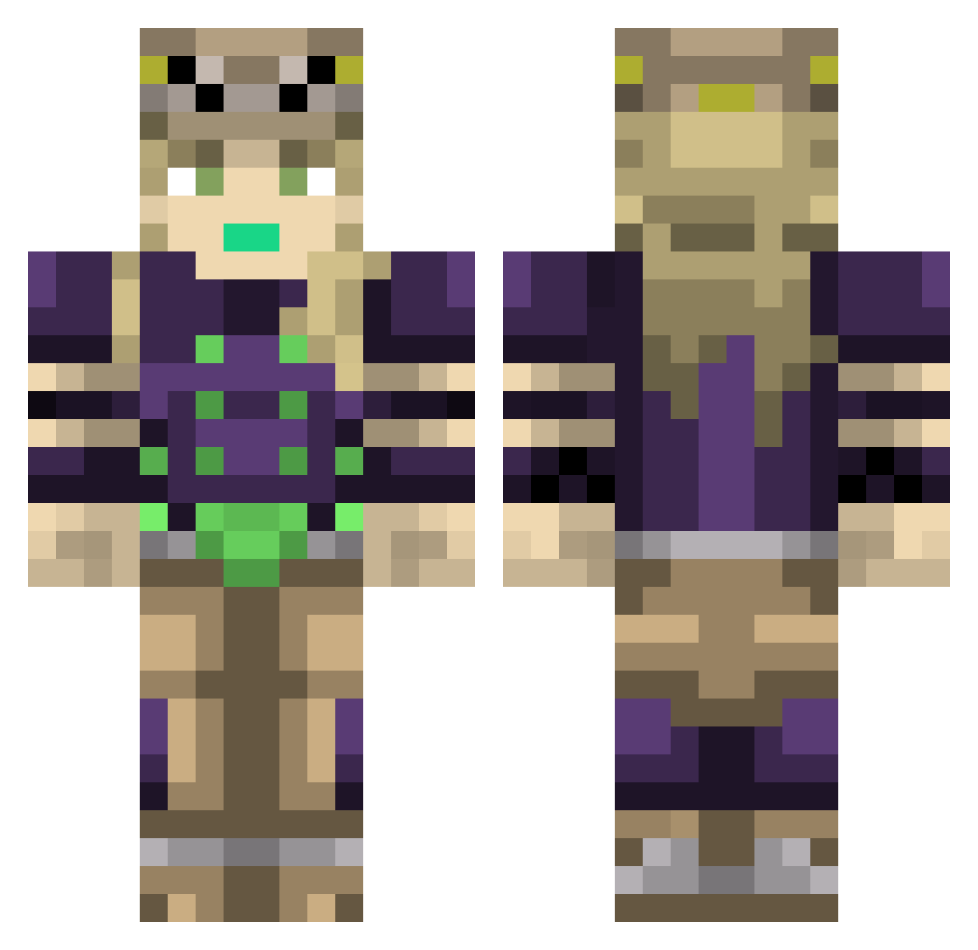 HMJacket_V2 Minecraft skin, front and back view