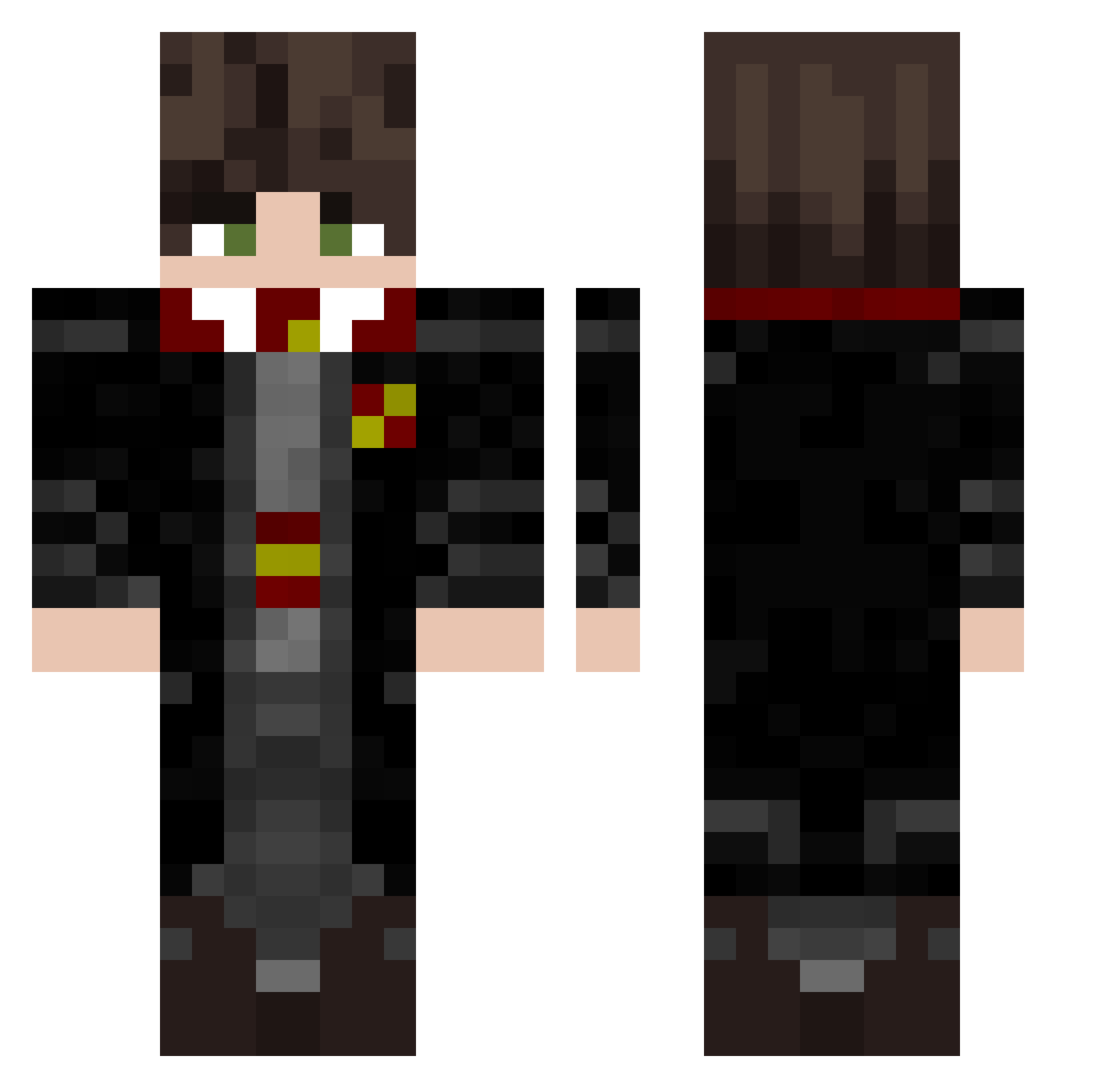 Mominat Minecraft skin, front and back view