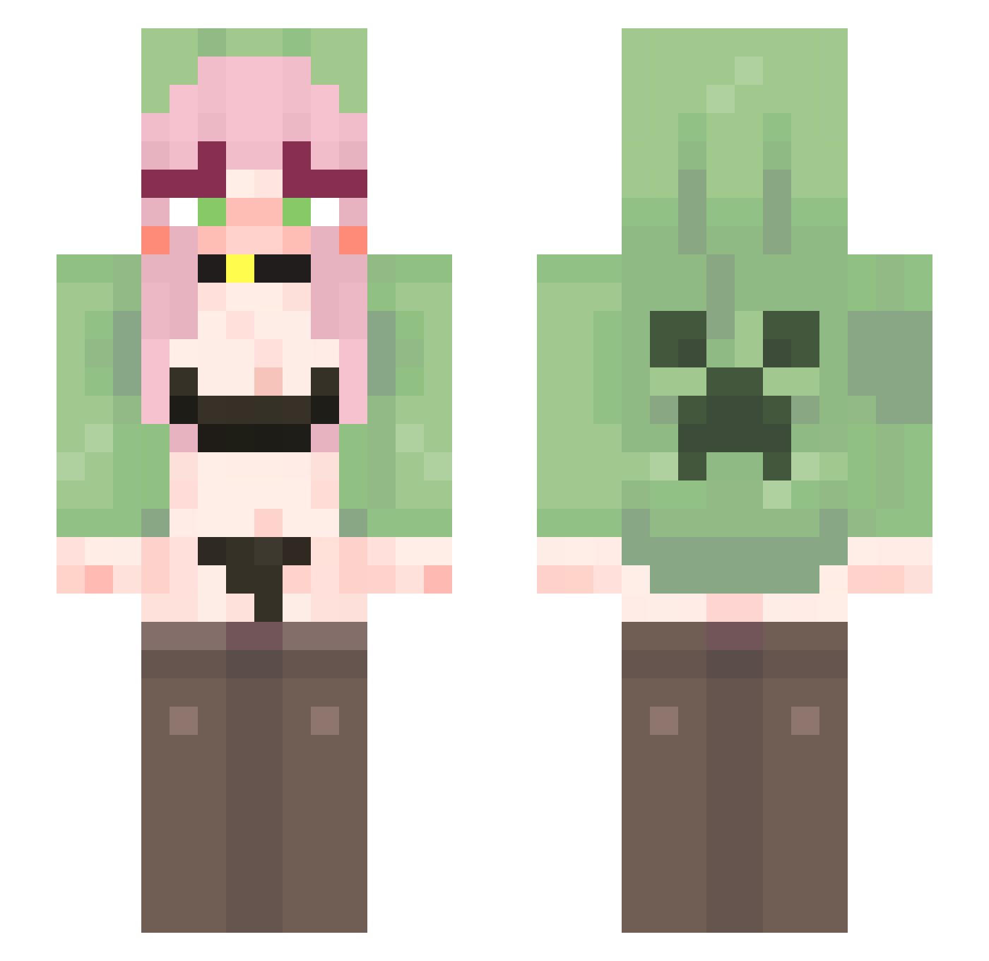 wavecolor Minecraft skin, front and back view