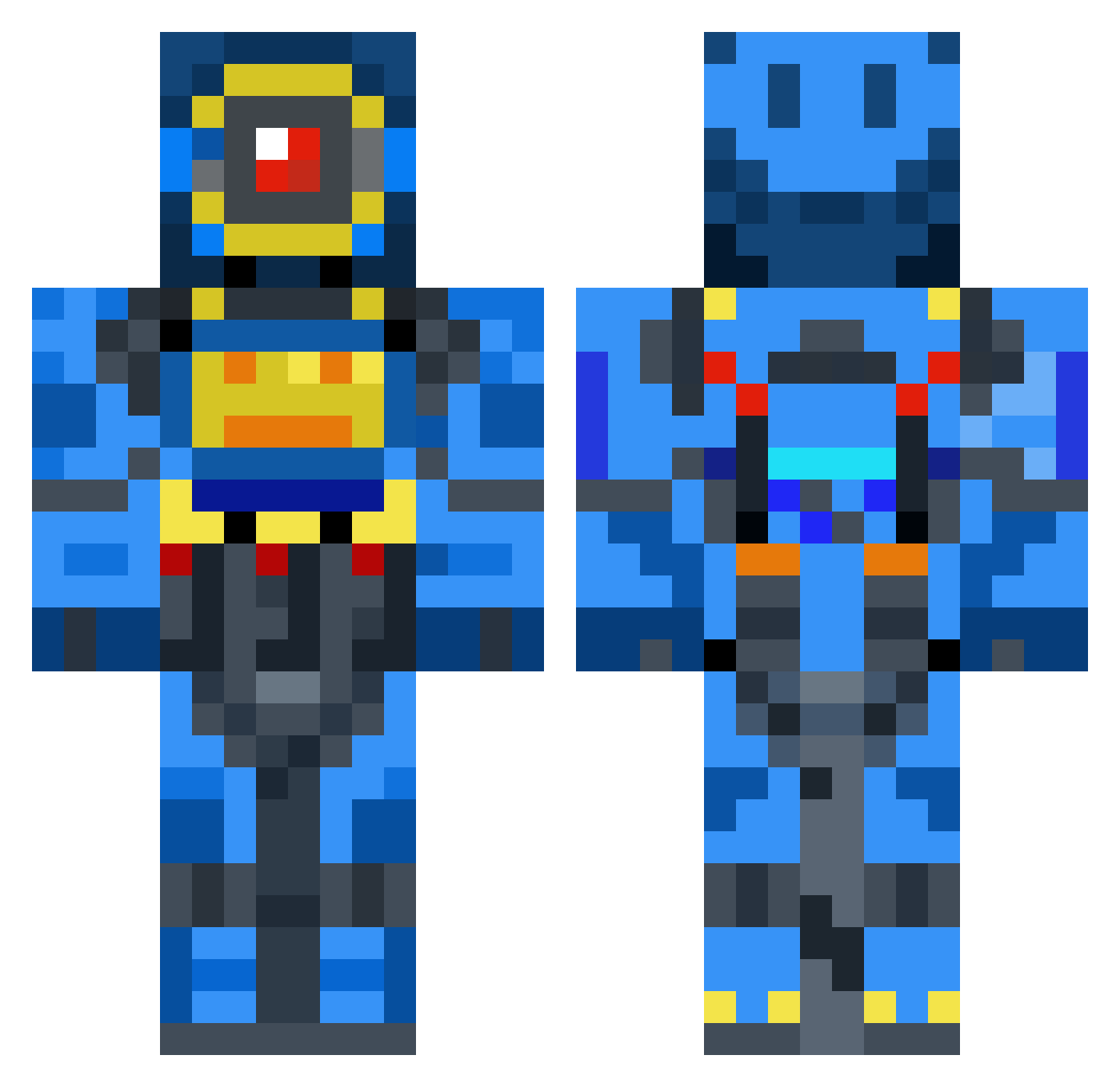 GreatBodoh Minecraft skin, front and back view