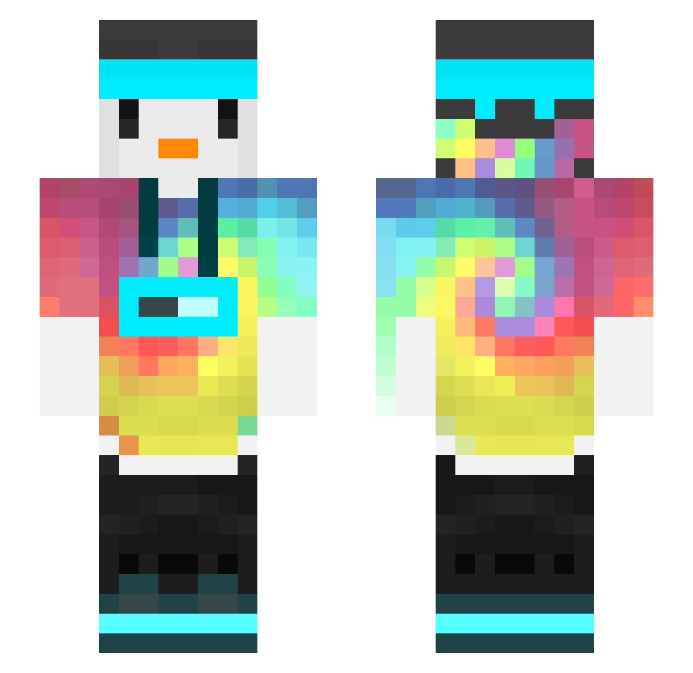 Andrei_Pingu Minecraft skin, front and back view