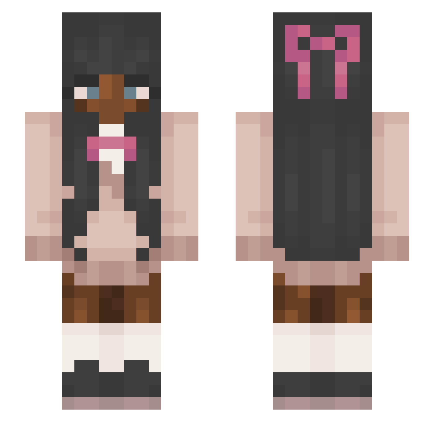 LonnieHeartz Minecraft skin, front and back view
