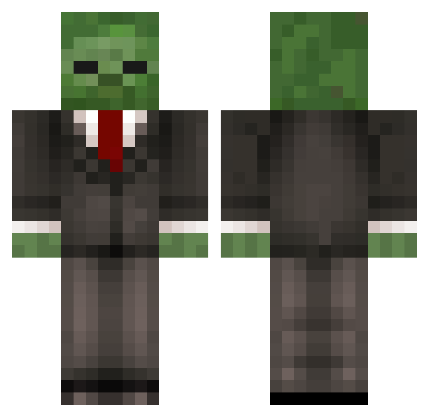 CashCavern Minecraft skin, front and back view