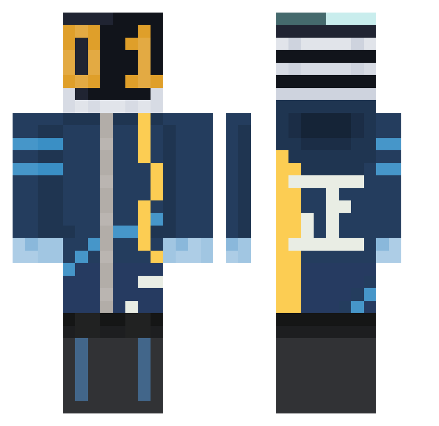 CrazyCasey1 Minecraft skin, front and back view