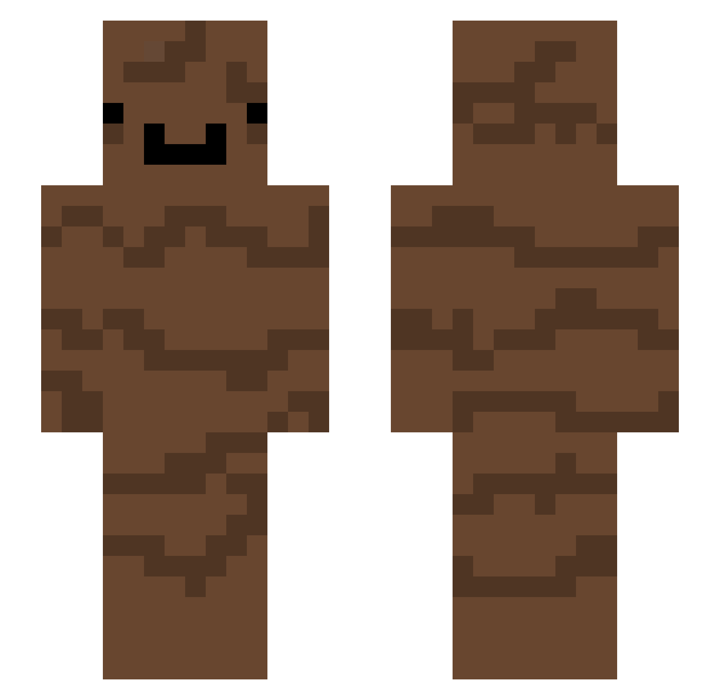 claything Minecraft skin, front and back view