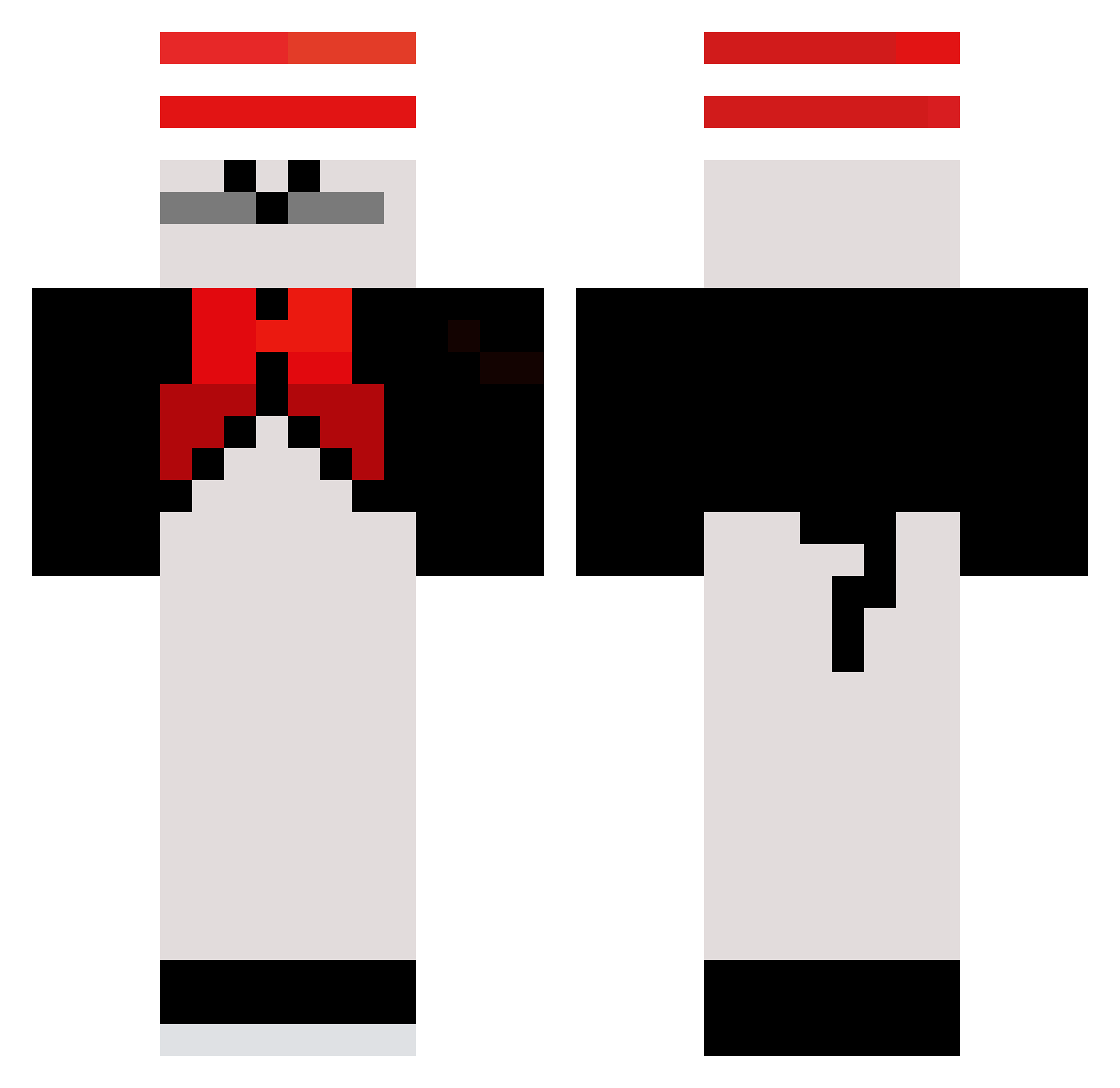 4KO Minecraft skin, front and back view