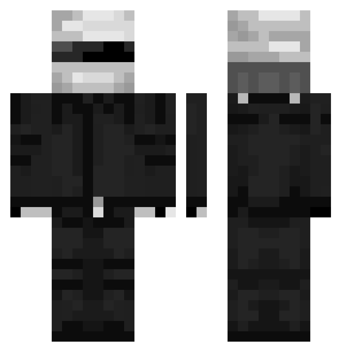 Sonix99 Minecraft skin, front and back view