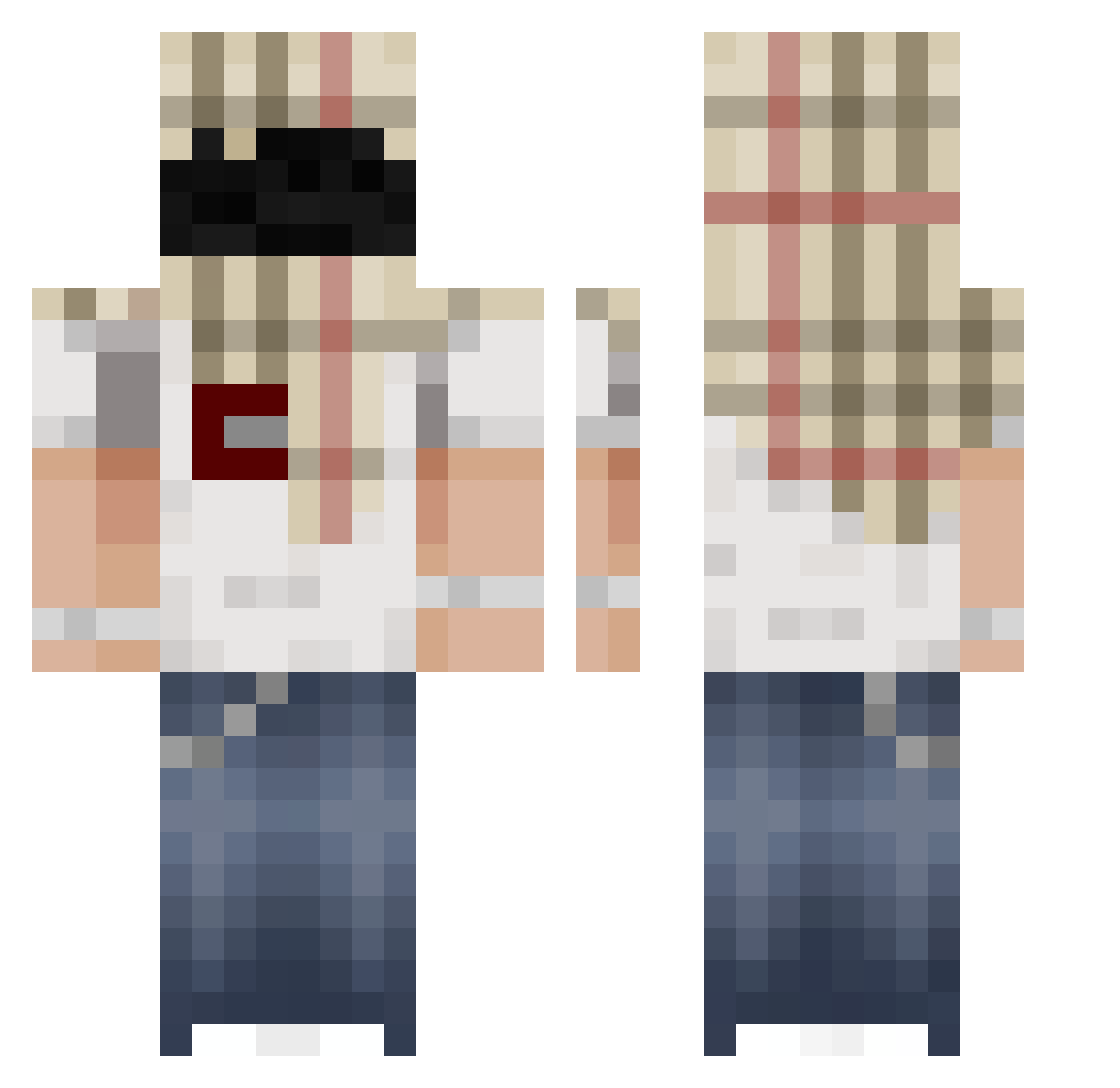 Lama2130 Minecraft skin, front and back view
